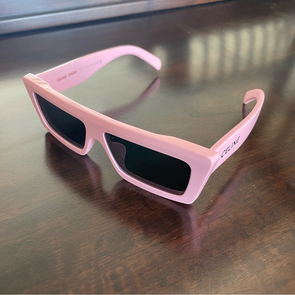 Celine CL40214U Monochroms Acetate Sunglasses in Pink with Black Lenses
